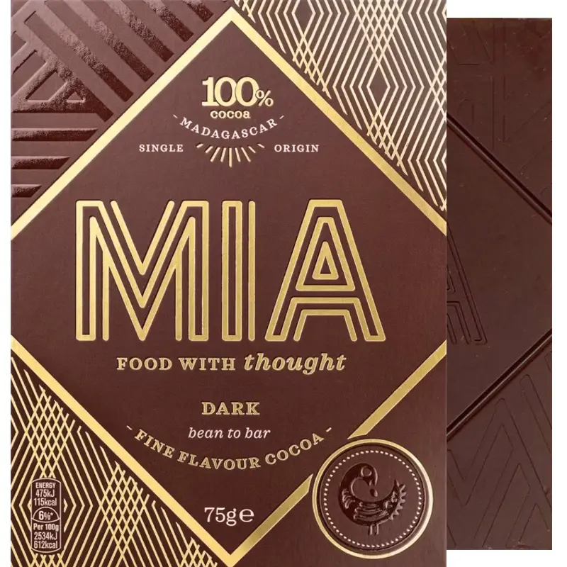 MIA Schokoladen | Premium »Madagascar« Kakaomasse 100% | 75g Schokolade Dark 100% von MIA chocolate