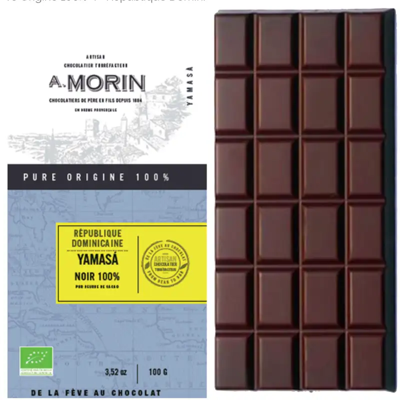 A. MORIN Schokoladen | Kakaomasse République Dominicaine »Yamasa« 100% | BIO | 100g Yamasa Dominikanische Republik 100% Kakaomasse von Morin Schokoladen Frankreich