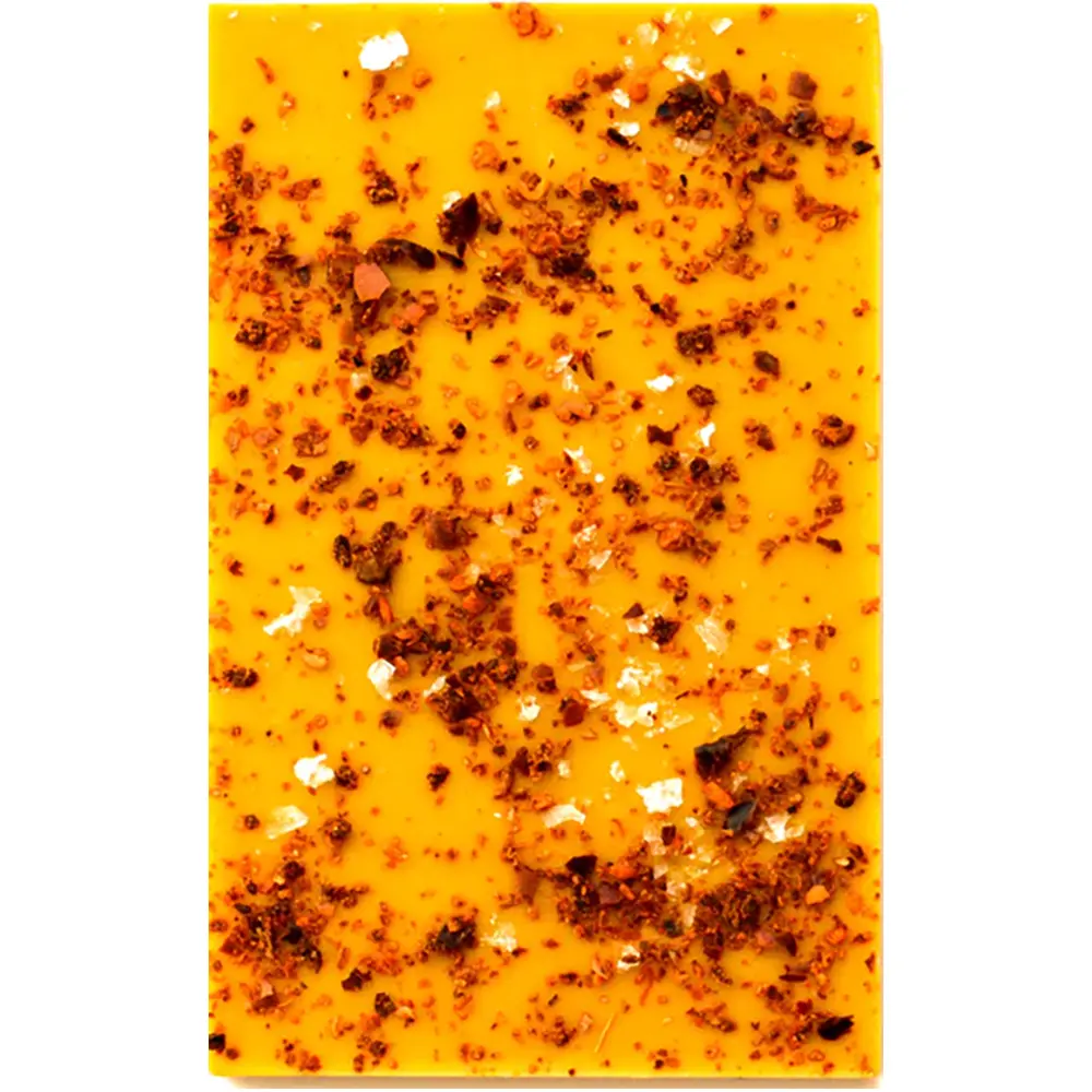 Weiße Schokolade mit Mango und Chili von Soma Chocolatemaker Toronto