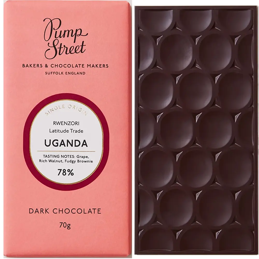 Pump Street Chocolate Uganda 78 % – Dunkle Schokolade aus Uganda, handgemacht in England