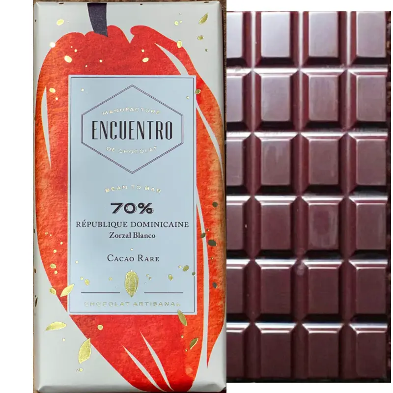 ENCUENTRO | Dunkle Schokolade »République Dominicaine – Zorzal Blanco« 70% | BIO | 75g Dominikanische Republik Zorzal Blanco Bio-Schokolade von Encuentro Frankreich