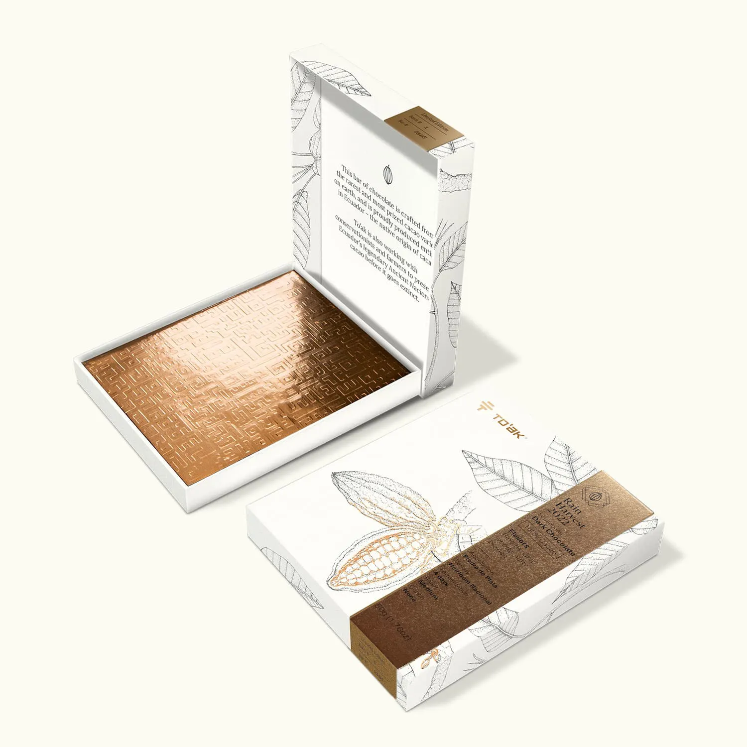 TO'AK Schokolade | Kakaomasse »Ecuador Rain Harvest 2022« 100% | 50g Toak Ecuador teuerste und beste Schokoalde mit 100% Kakaomasse