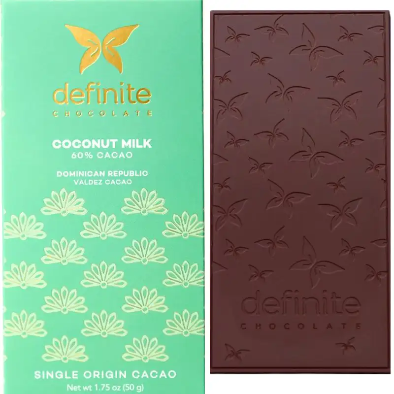 DEFINITE | Kokosnuss-Milchschokolade »Coconut Milk« 60% | 50g Coconut Milk Schokolade mit Kokosnussmilch von Definite
