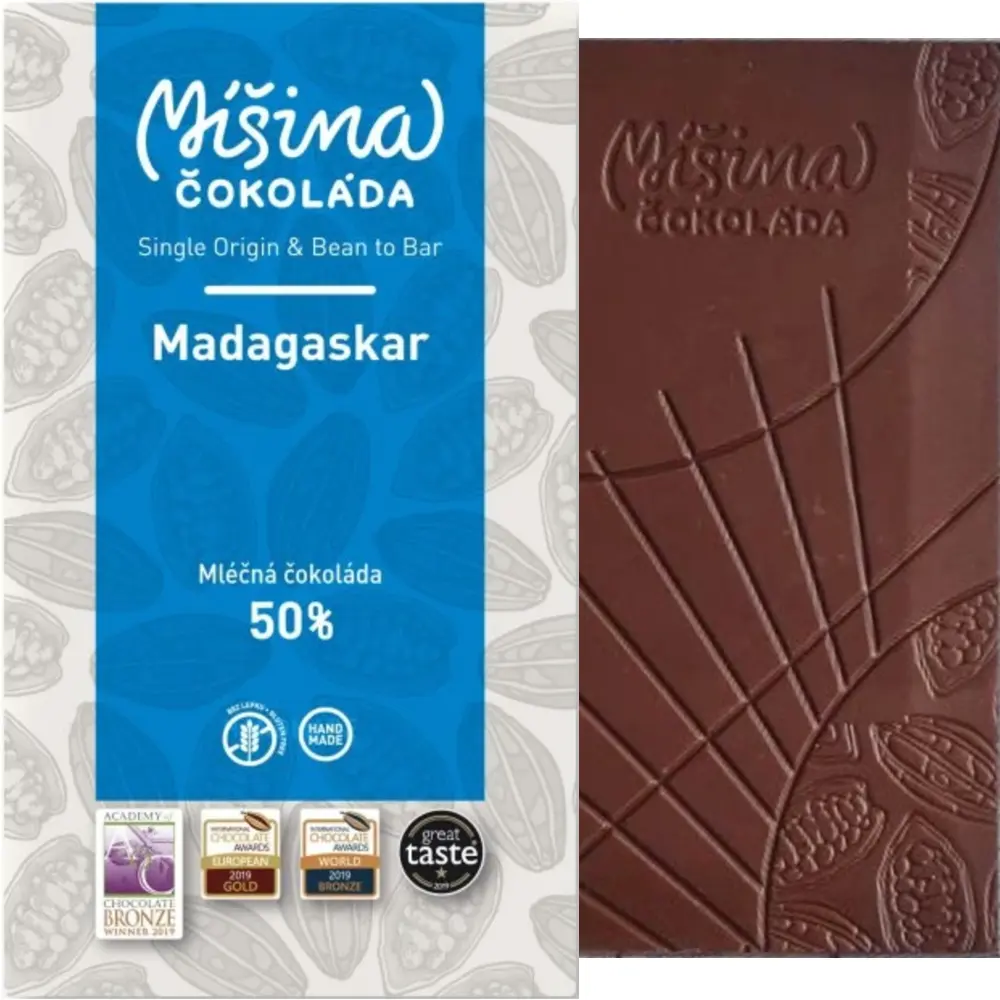 Madagaskar 50% Milchschokolade  Prämierte Schokoladen von Misina Prag