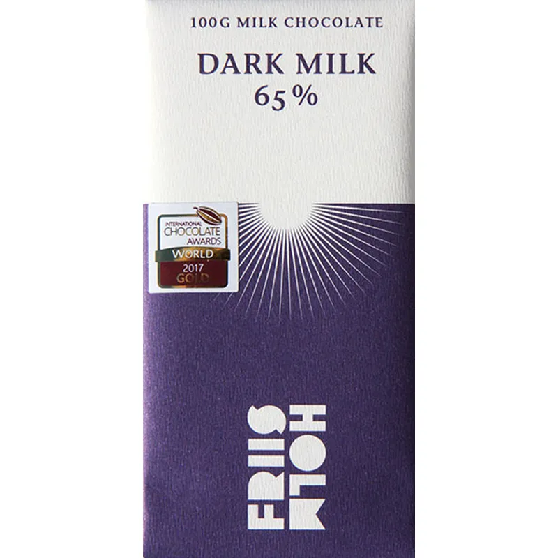 FRIIS-HOLM | Beste Milchschokolade »Dark Milk« 65% | 100g Friis Holm Beste Milchschokolade Dark Milk 65% Kakaogehalt