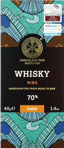CHOCOLATE TREE | Dunkle Schokolade »Whisky & Nibs« 70% Dunkle Schokolade mit Whisky von Chocolate Tree