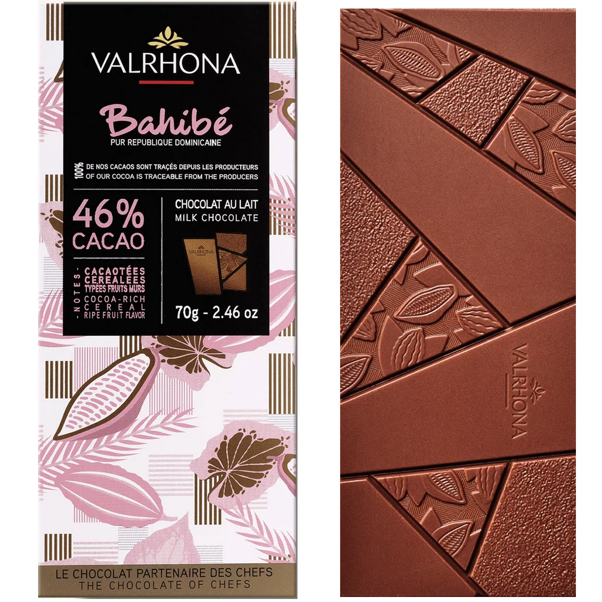 VALRHONA Bahibé 46 % – Milchschokolade aus der Dominikanischen Republik, Single-Origin