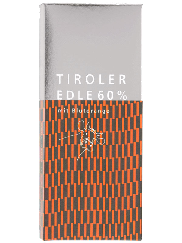 TIROLER EDLE | Dunkle Schokolade »Blutorange« 60% |  50g