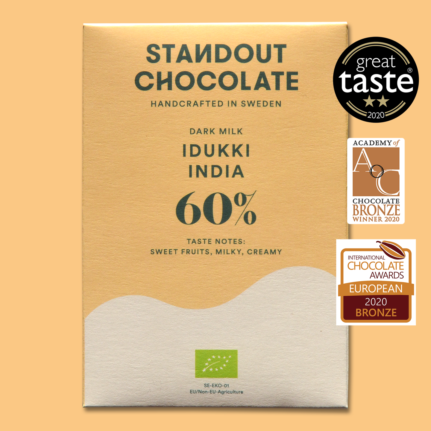 STANDOUT CHOCOLATE Milchschokolade | Dark Milk »India Idukki« 60% | BIO | 50g MHD 12.08.2023