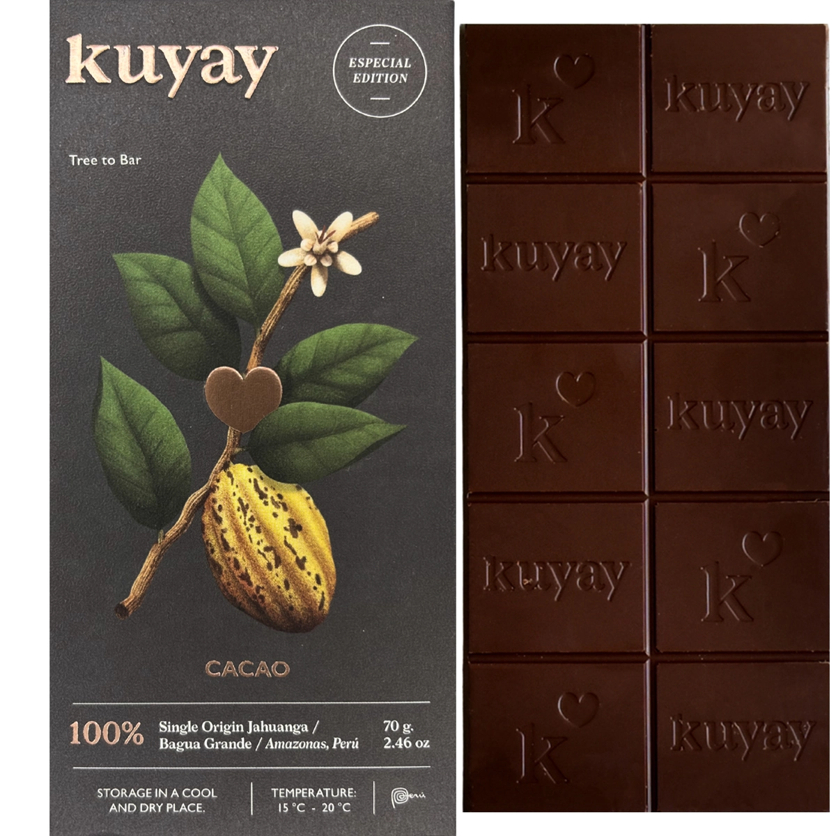 100% Kakaomasse Kuyay Tree to Bar Schokoladen  aus Fundo Quya, Jahuanga Peru