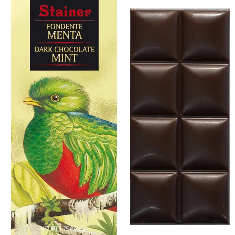 STAINER | Dunkle Schokolade mit Minze 70% | 50g Menta Schokolade mit Minze   italienische Schokolade von Stainer