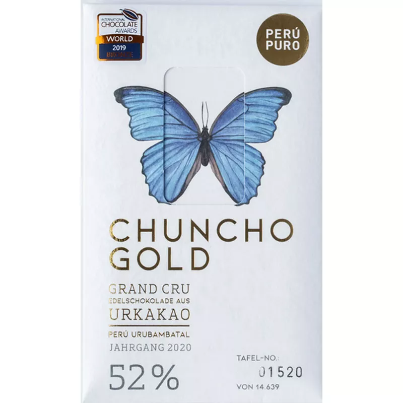 PERÙ PURO | Milchschokolade »Chuncho Gold« 52% | BIO Milchschokolade Chuncho von Peru Puro Prämierte Beste