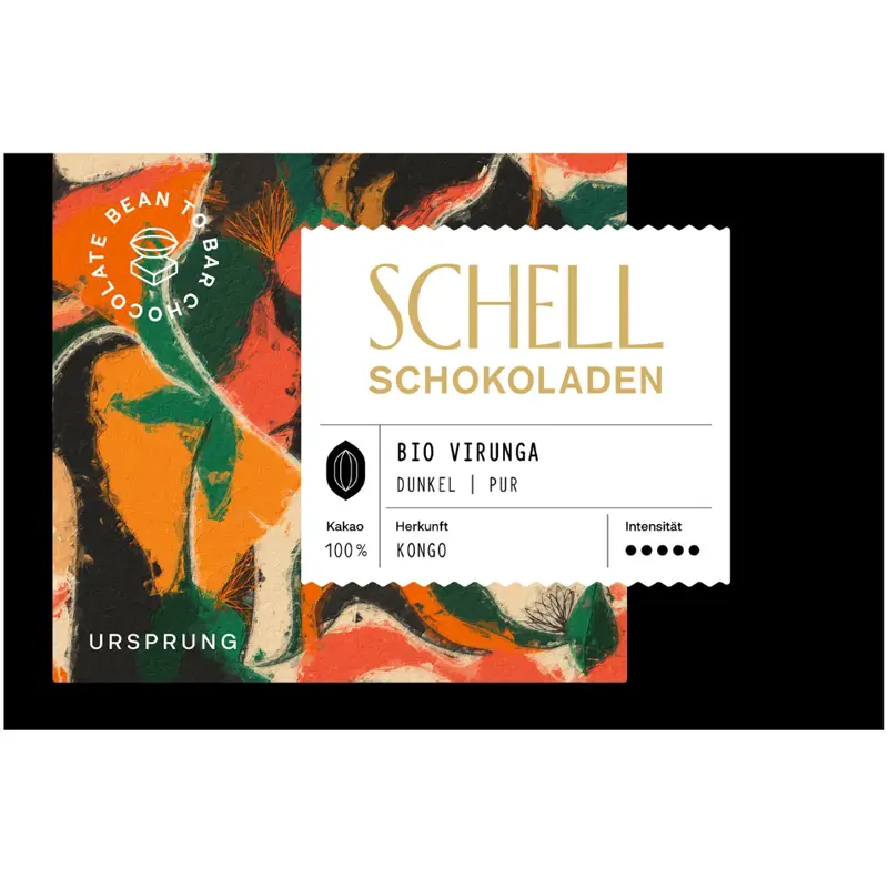 SCHELL Schokoladen | Kakaomasse »Virunga Kongo« 100% | BIO | 50g Virunga Kongo Pure dunkle Schokolade von Eberhard Schell