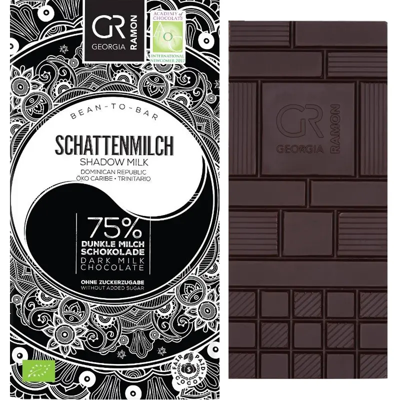 GEORGIA RAMON | Kakao & Milch »Schattenmilch« 75% BIO | 50g Dunkle Milchschokolade Schattenmilch von Georgia Ramon