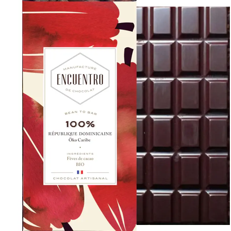 ENCUENTRO Schokolade | Kakaomasse »République Dominicaine« 100% | BIO | 75g Kakaomasse 100% Pure Tafel von Encuentro Schokoladen Frankreich