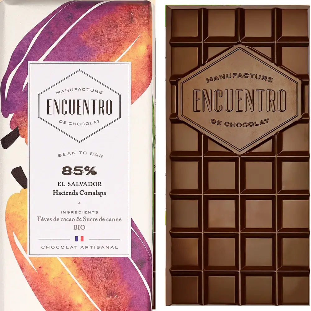 ENCUENTRO | Dunkle Schokolade »El Salvador – Hacienda Comalapa« 85% | BIO | 75 85% Schokolade mit Kakao aus El Salvador von Encuentro hergestellt