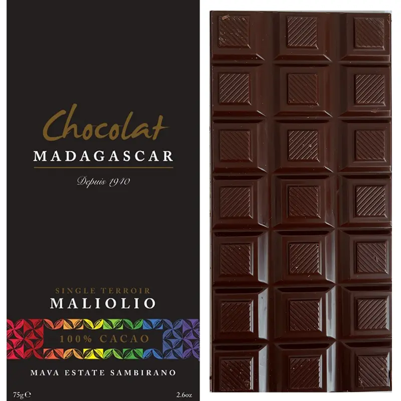 Chocolat MADAGASCAR Schokoladen | Kakaomasse »Maliolio« 100% | 75g Schokolade Maliolio 100% Kakakomasse von Chocolate Madagascar
