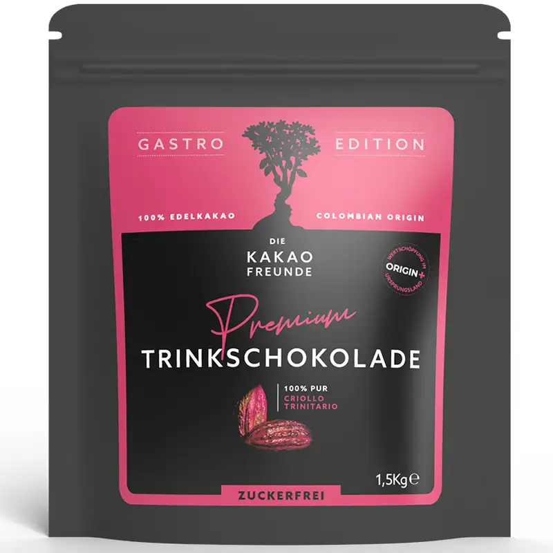 Die KAKAOFREUNDE | Trinkschokolade »Criollo & Trinitario« 100% | 1500g Criollo und Forastero Trinkschokolade 100% von die Kakaofreunde