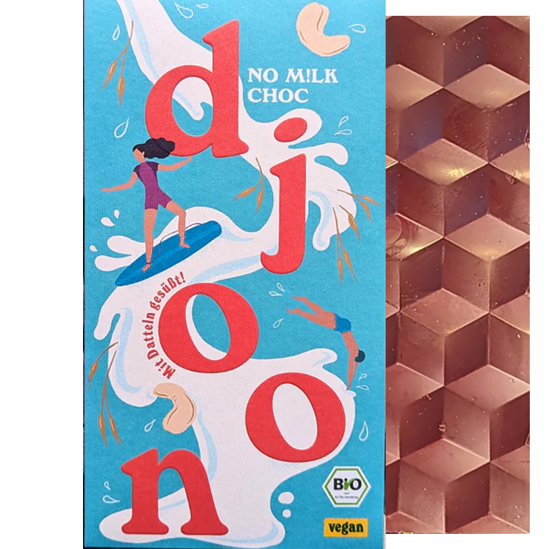 DJOON Schokoladen | Helle »No M!lk Choc« 36% | BIO | 70g No Milk Chocolate Dattelschokolade von Djoon