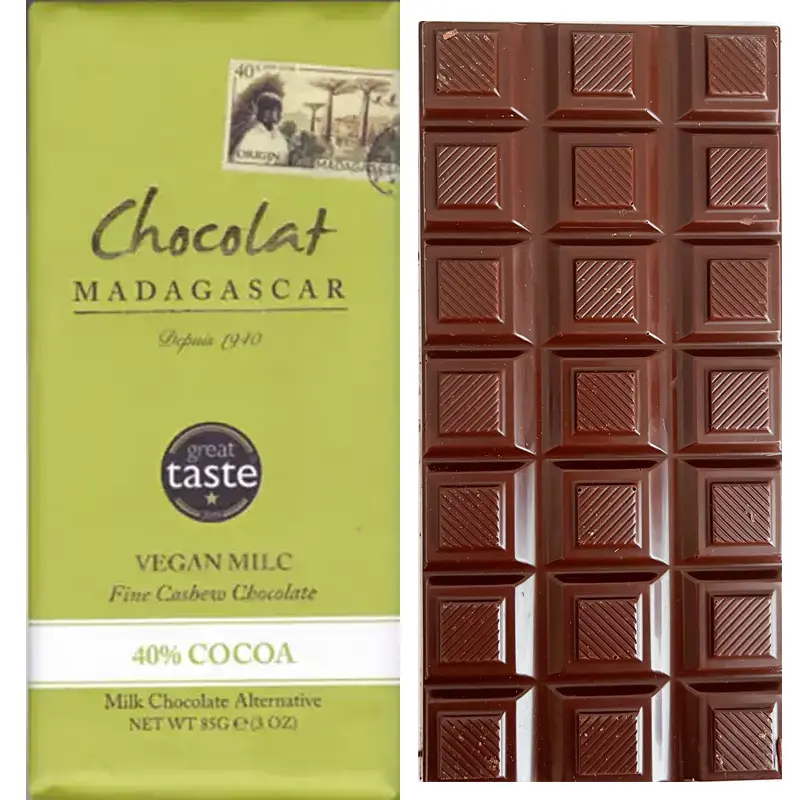 Chocolat MADAGASCAR | Milchschokoladen-Alternative mit Cashewmilch »Vegan Milk« 40% | 85g Vegane Schokolade Cashew von Chocolate Madagascar