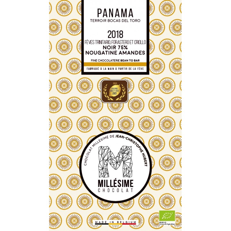 MILLÉSIME | Chocolate Schokolade »Panama Noir Nougatine Amandes« 75% | 70g
