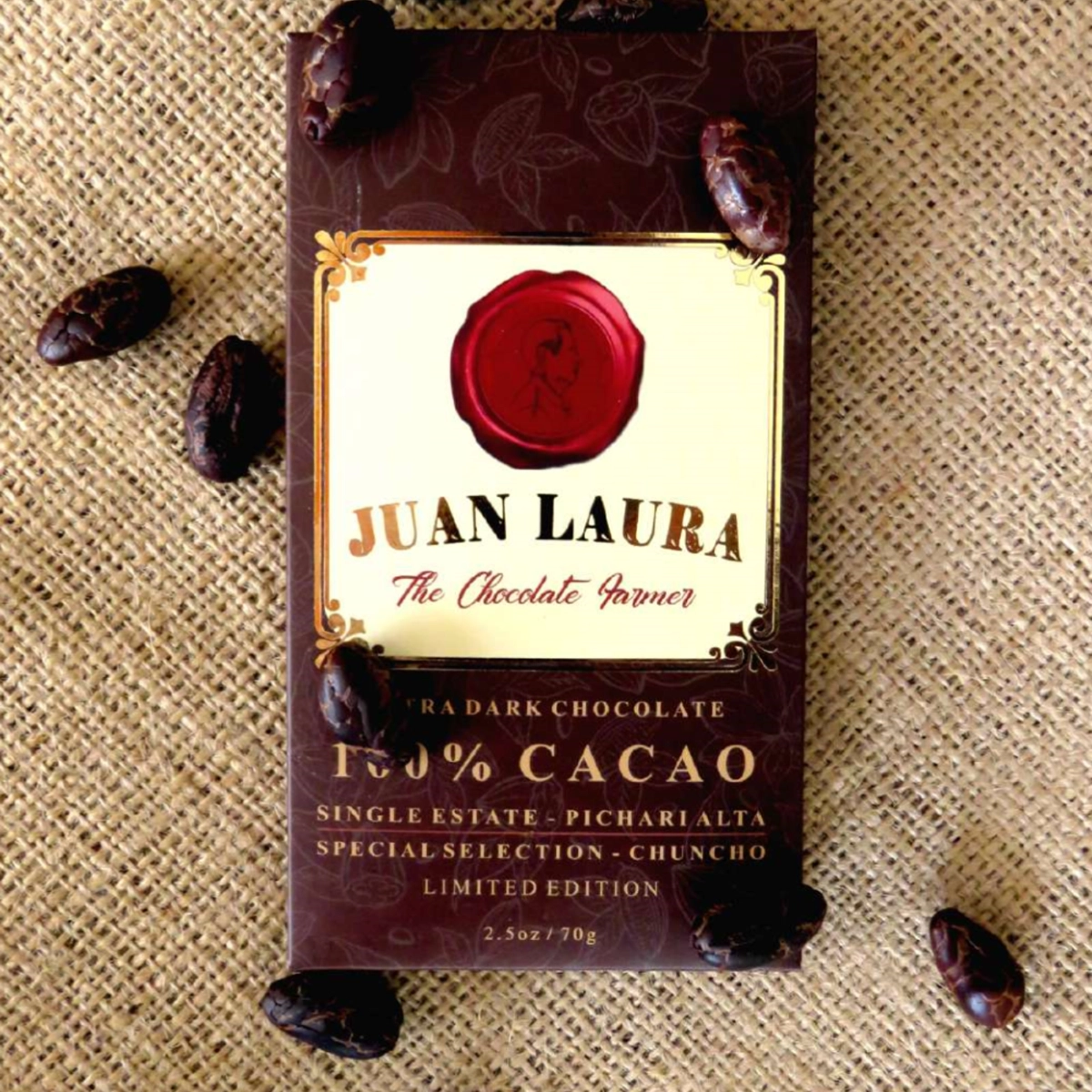 Tafel JUAN LAURA Pichari Bellavista 70% – dunkle Schokolade aus Cusco Peru