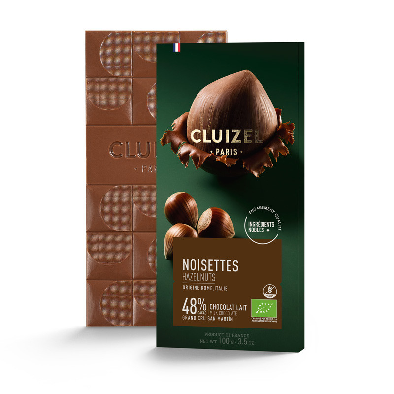 MICHEL CLUIZEL | Milchschokolade Grand Lait »NOISETTES« 48% | BIO | 100g