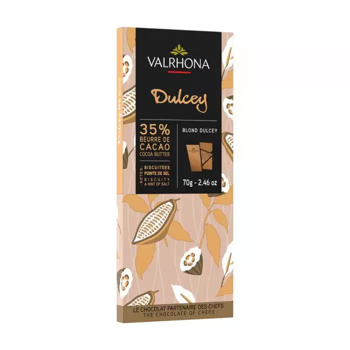 VALRHONA | Weisse Schokolade »Blond Dulcey« 35% | 70g Dulcey Beste weiße Schokolade von Valrhona