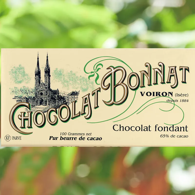 Dunkle Bonnat Schokolade Chocolat Fondant 65% Kakaogehalt