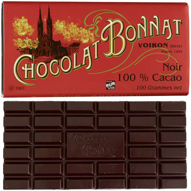 Noir 100% Kakaomasse Schokolade von Bonnat