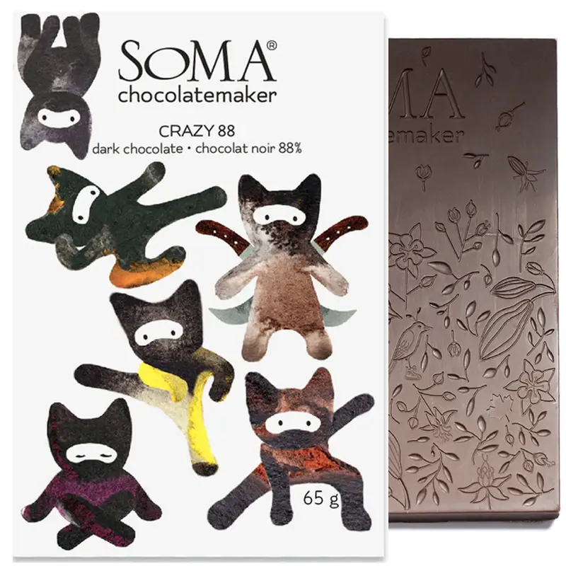 SOMA Chocolates | Dunkle Schokolade »Crazy 88 - Ecuador, Peru & Venezuela« 88% | 65g Crazy 88 Schokolade von Soma Chocolate Kanada