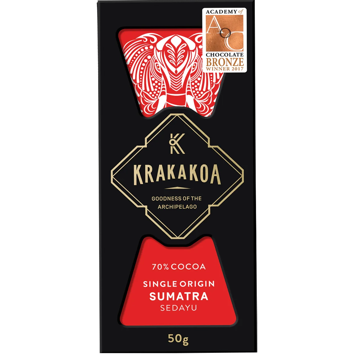 Indonesische KRAKAKOA Schokolade Sedayu Sumatra mit 70% Kakao und fruchtigem Aromaprofil