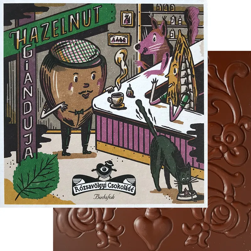 RÓZSAVÖLGYI Haselnuss-Nougat-Milchschokolade »Hazelnut Gianduja« 40% | 60g Hazelnut Gianduja Haselnuss-Nougat von Rózsavölgyi Csokoládé