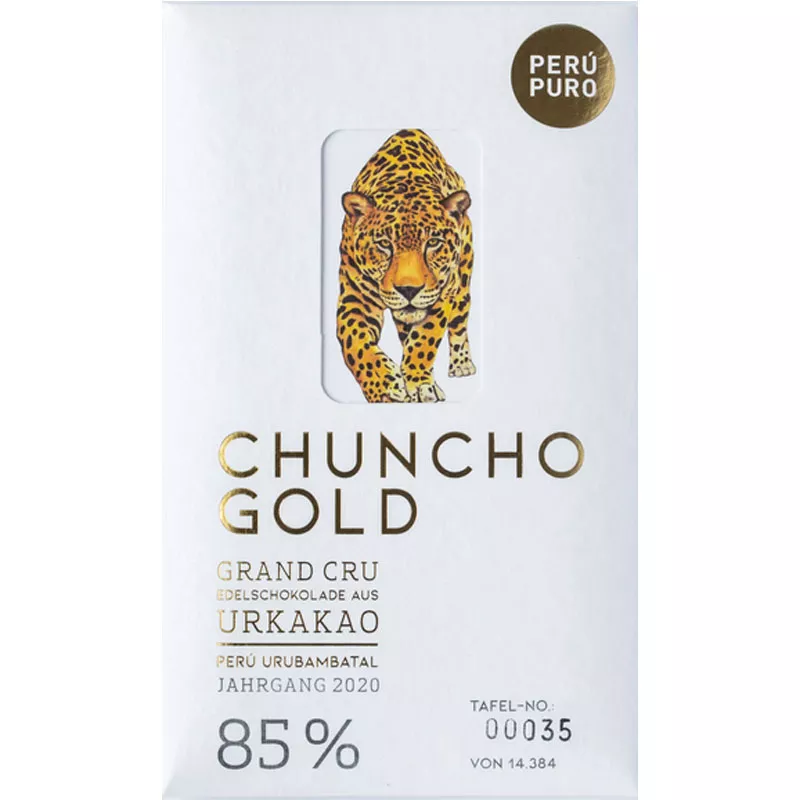 PERÙ PURO | Edelschokolade »Chuncho Gold« 85% Chuncho Urkakao Schokolade mit 85% Kakao von peru Puro