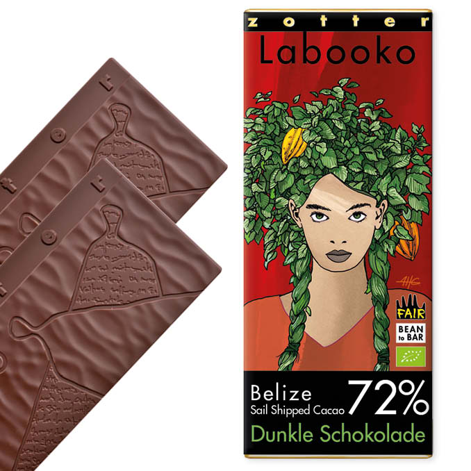 ZOTTER | »Labooko« Schokolade Belize "Sail Shipped Cacao" 72% | BIO | 70g