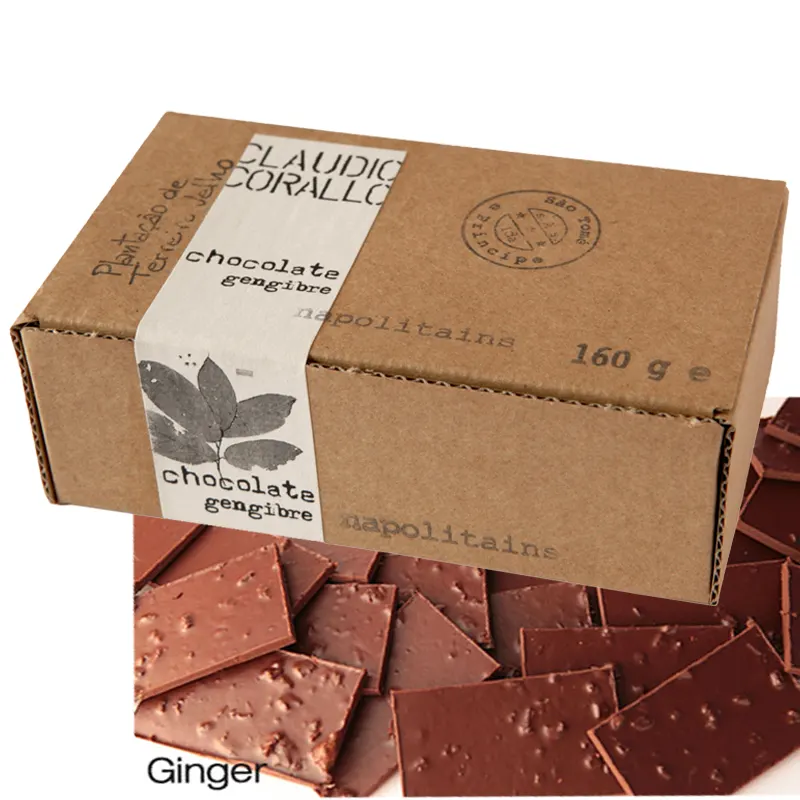CLAUDIO CORALLO | Napolitains Dunkle Schokolade & Ingwer »Gengibre« 70% | 160g Napolitains Schokolade mit Ingwer Ginger 160g von Claudio Corallo