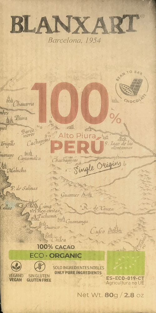 BLANXART Schokoladen | Peru »Alto Piura« Kakaomasse 100% | BIO | 80g