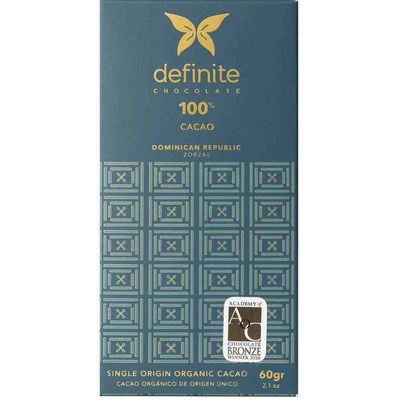 DEFINITE Schokoladen | »Dominikanische Republik« Kakaomasse 100% 100% Schokolade Kakaomasse ohne Zucker von Definite
