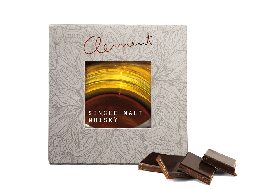 CLEMENT | Dunkle Schokolade »Single Malt Whisky« 66% Prämierte dunkle Schokoladentafel mit Whisky-Füllung von Clement