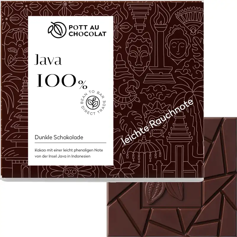 Schokolade Java 100% kakaomasse von pott au chocolate