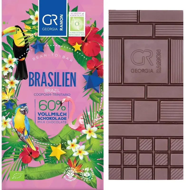 GEORGIA RAMON | Vollmilchschokolade Brasilien 60% | BIO | 50g Milchschokolade Brasilien 60% von Georgia Ramon