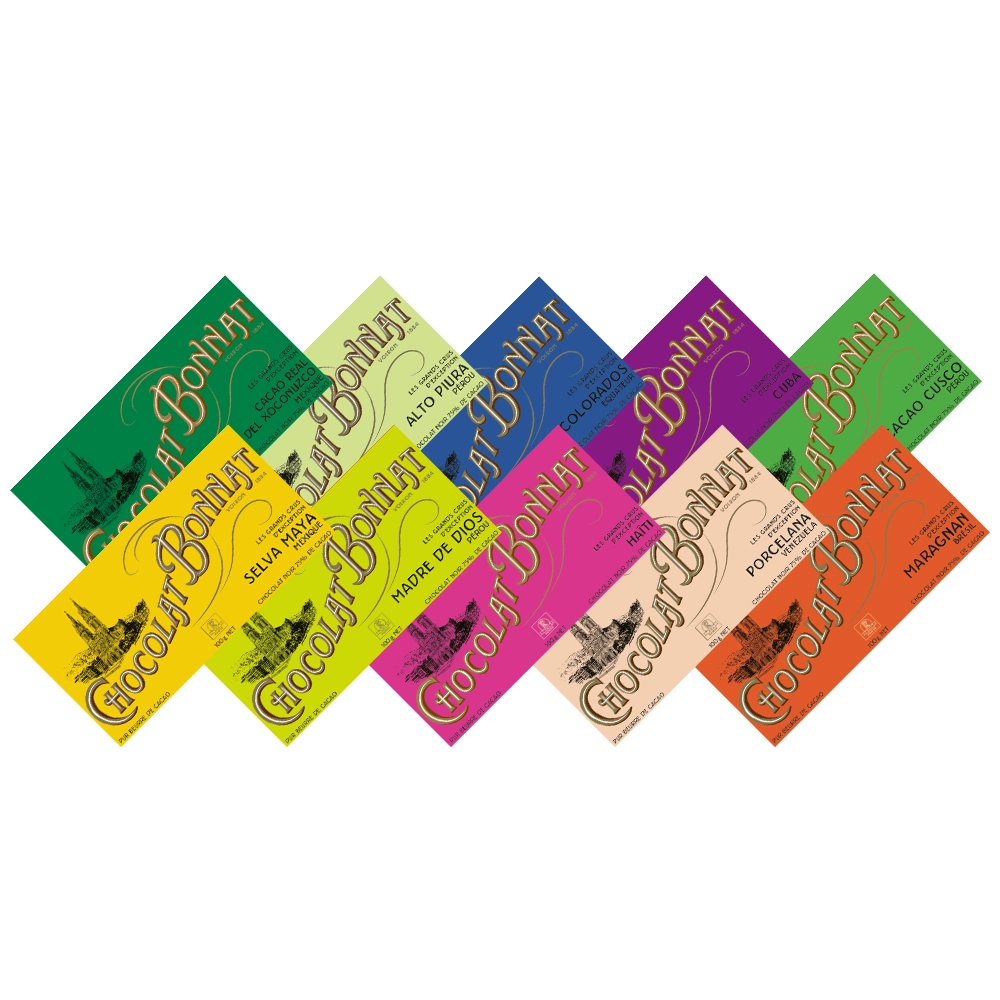 Beste Schokoladen von Bonnat Frankreich - 12 Tafeln