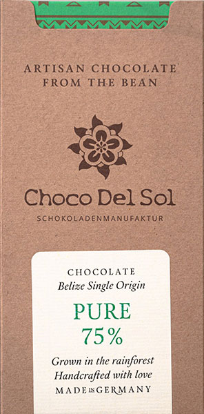 CHOCO DEL SOL | Dunkle Schokolade »Pure« 75% | BIO