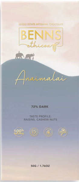 BENNS | Dunkle Schokolade »Anaimalai - Indien« 72%