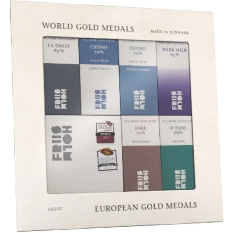 FRIIS-HOLM | Die besten Schokoladen »World Gold Medals« | 6 x 25g Friis Holm Die besten Schokoladen der Welt Gold prämiert