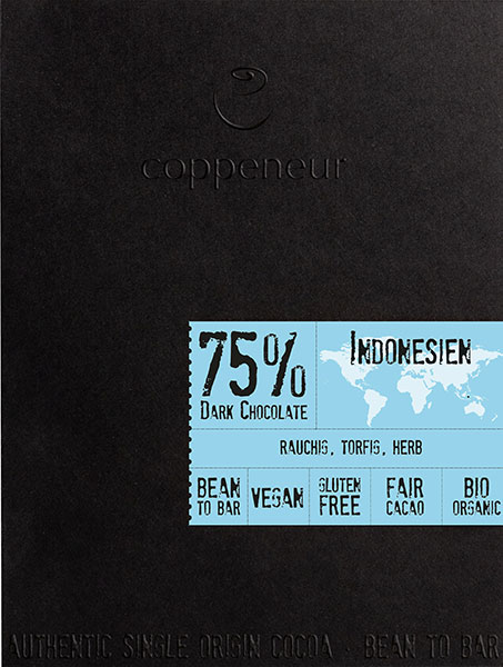 Schokolade mit 75% kakao aus Indonesien, Hersteller: Coppeneur
