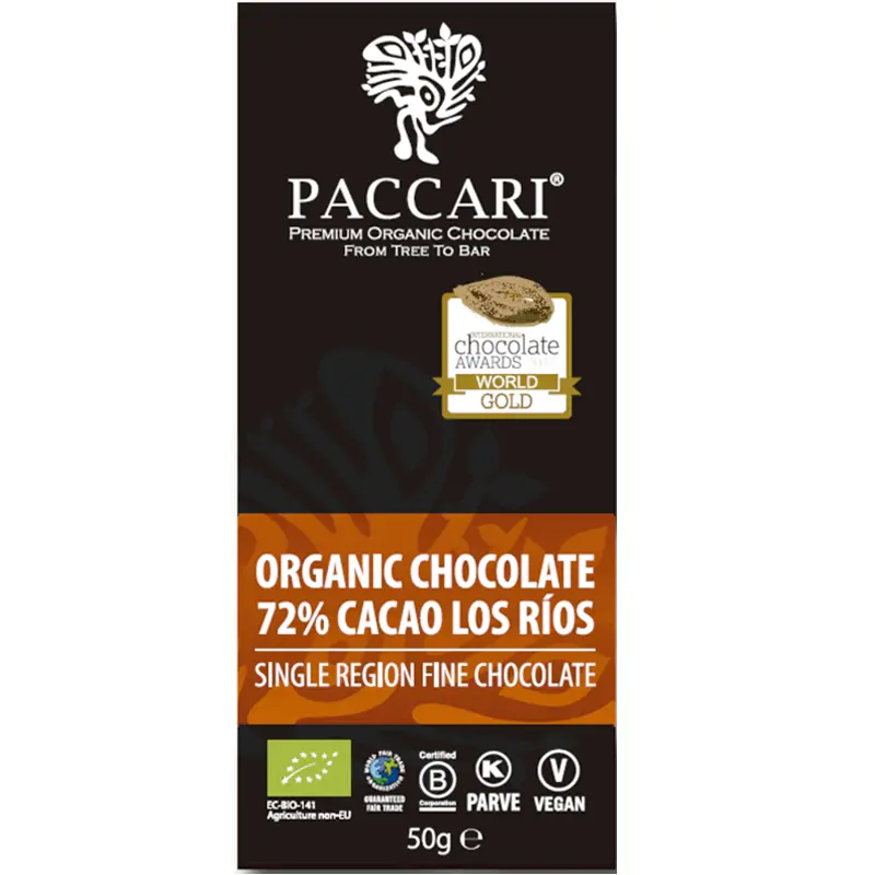 PACCARI | Dunkle Schokolade »Los Rios« Ecuador 72% | BIO | 50g Los Rios Schokolade von Paccari