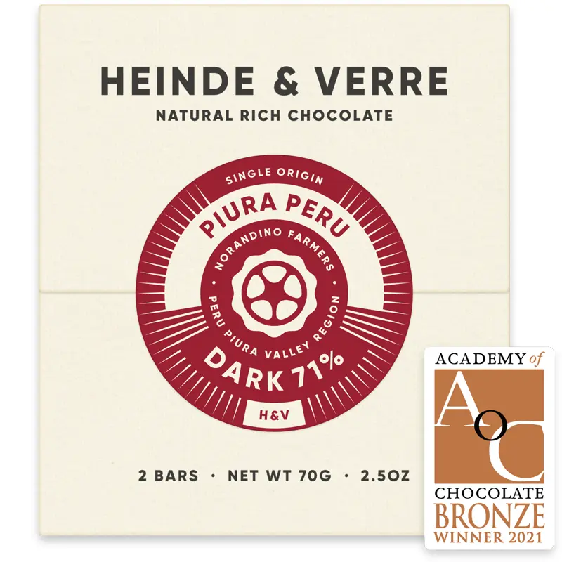 Piura Peru dunkle Schokolade von Heinde und Verre