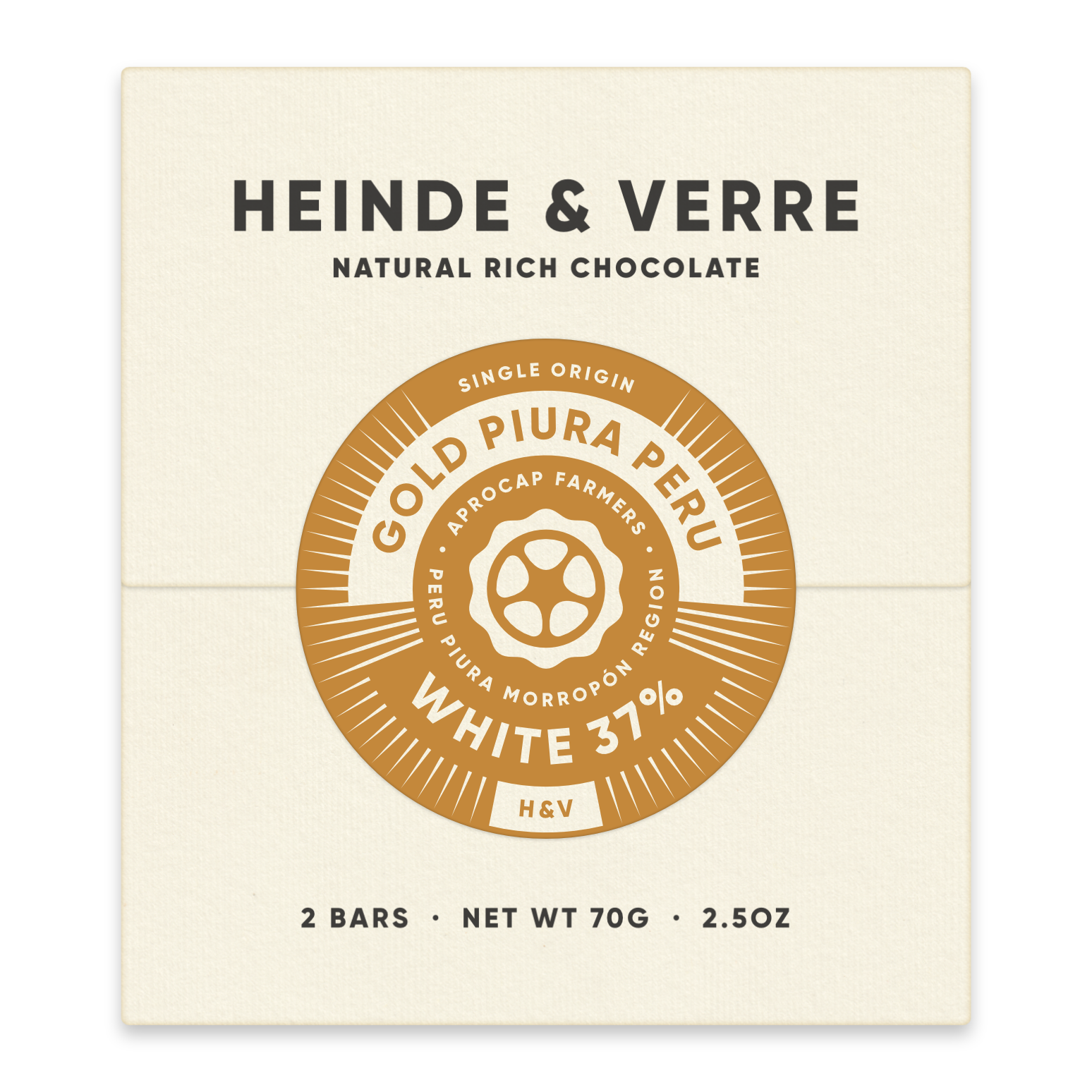 HEINDE & VERRE | Weiße Schokolade »Gold Piura Peru« 37% | 70g