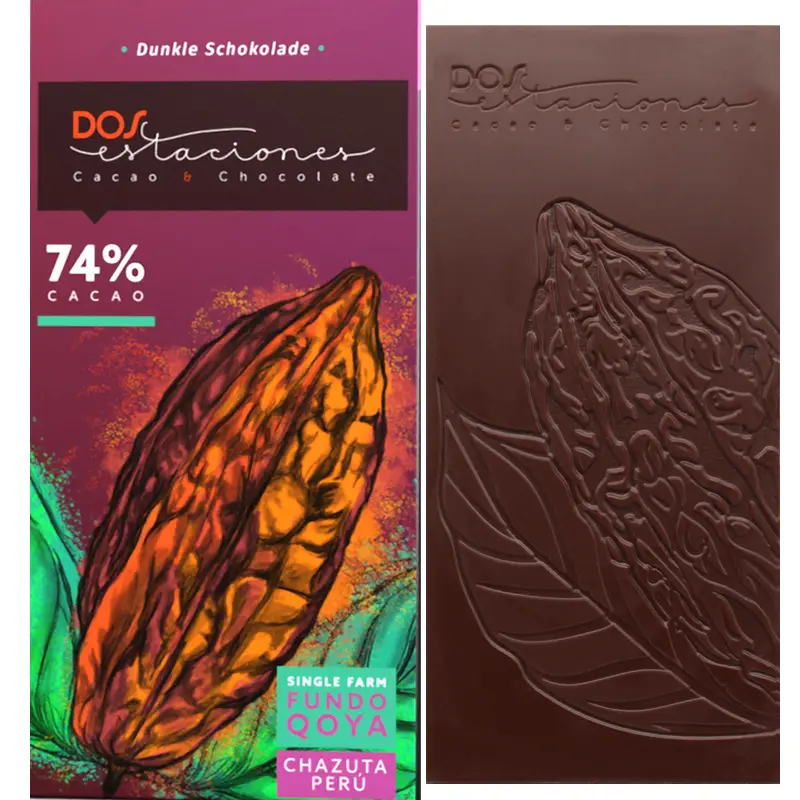 DOS ESTACIONES | Schokolade »Fundo Qoya Chazuta Peru« 74% | BIO | 54g Peru Schokolade von Dos Estaciones